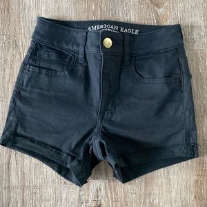 American Eagle High-Rise Black Shorts